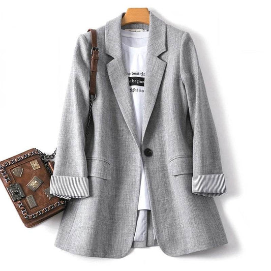 Ladies Casual Plaid Blazer - All Season Business Office Wear - Buy Center US
