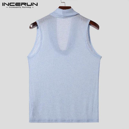 INCERUN Men’s Solid Color Sleeveless Tank Tops - Summer Streetwear S-5XL - Buy Center US