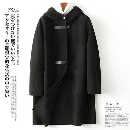 Women’s Double-Sided Cashmere Coat - Slim Fit Wool Windbreaker - Buy Center US
