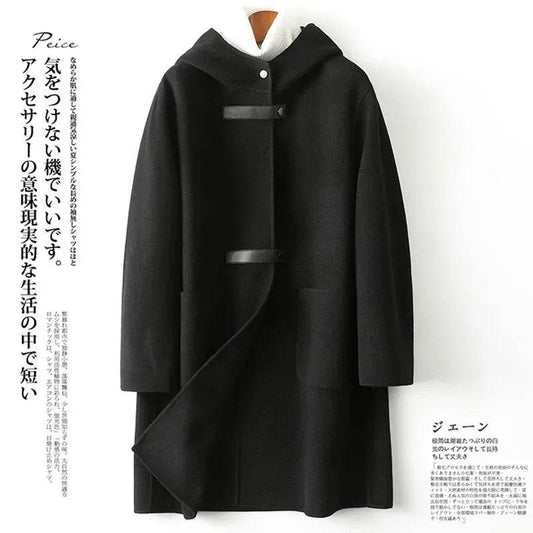 Women’s Double-Sided Cashmere Coat - Slim Fit Wool Windbreaker - Buy Center US