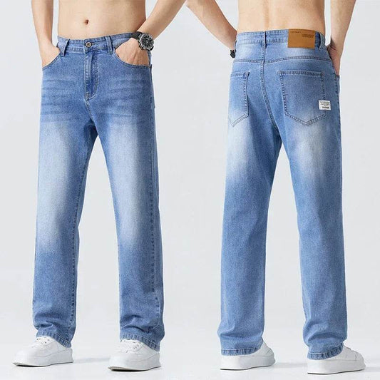 Men's Casual Straight Jeans - Lightweight Breathable Denim for Summer - Buy Center US