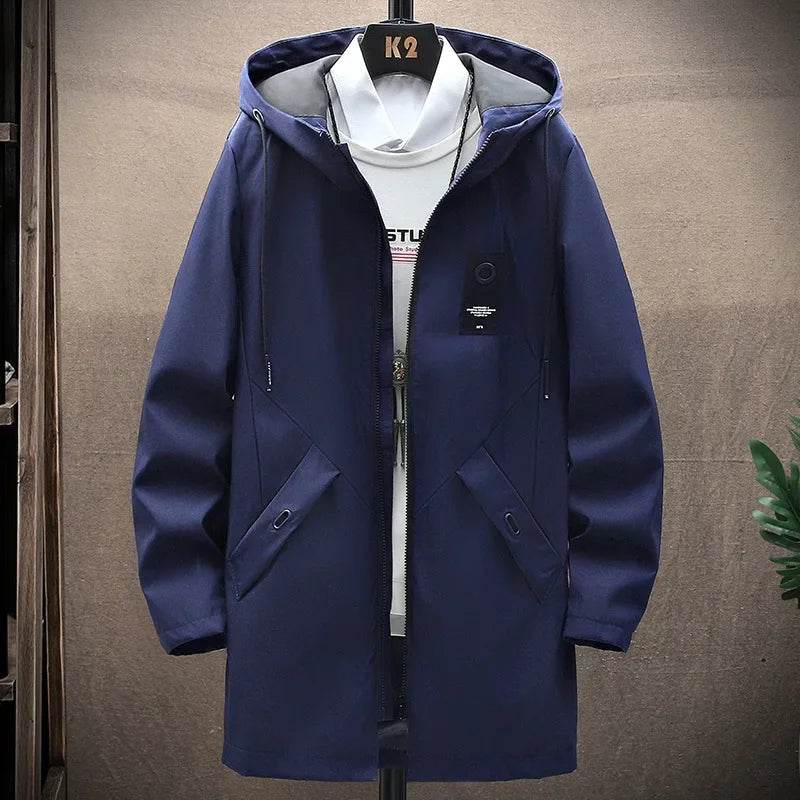 2023 Men's Hooded Jacket - Casual Zip-up Trench Coat for Autumn - Buy Center US