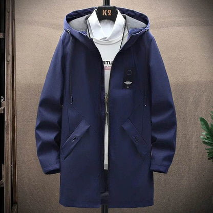 2023 Men's Hooded Jacket - Casual Zip-up Trench Coat for Autumn - Buy Center US