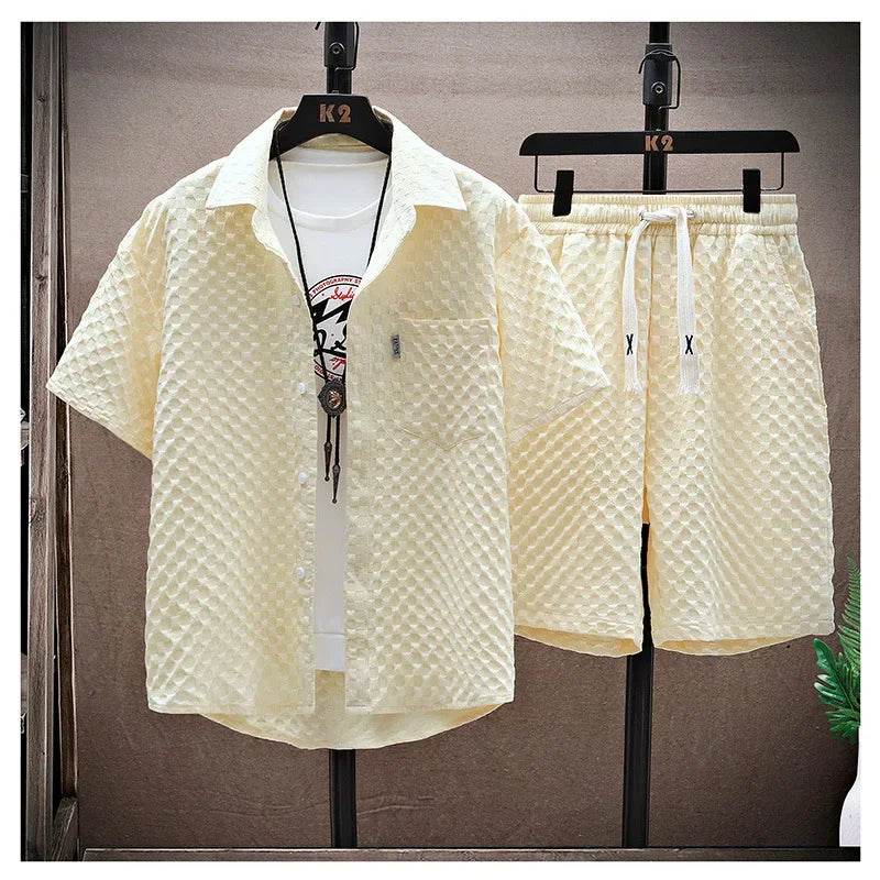 Casualsuit Men's Vintage Short Sleeve Sport Suit - Lightweight Summer 2024 - Buy Center US