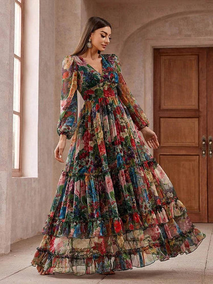 TOLEEN 2024 Floral Print Maxi Dress - Elegant Boho Style for Women - Buy Center US