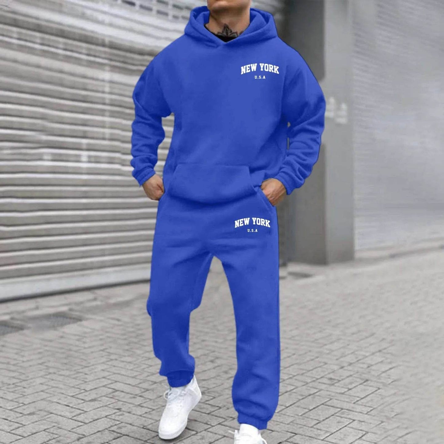 Oversize Men's Tracksuit Set - Autumn Fashion Hooded Sweatshirt & Pants - Buy Center US