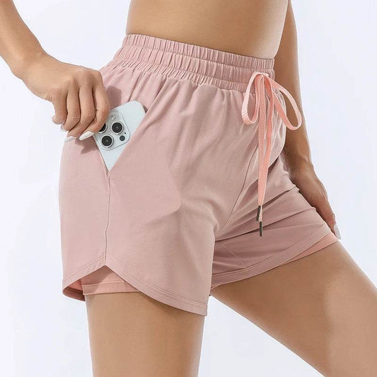 Women's High-Waisted Loose Sports Shorts - Fast Dry Yoga Fitness - Buy Center US