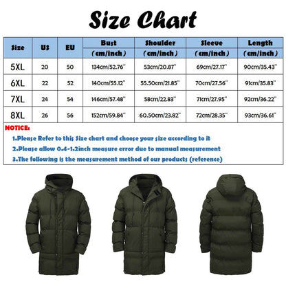 Men’s Oversized Cotton Puffer Parka - Warm Winter Jacket with Hood - Buy Center US