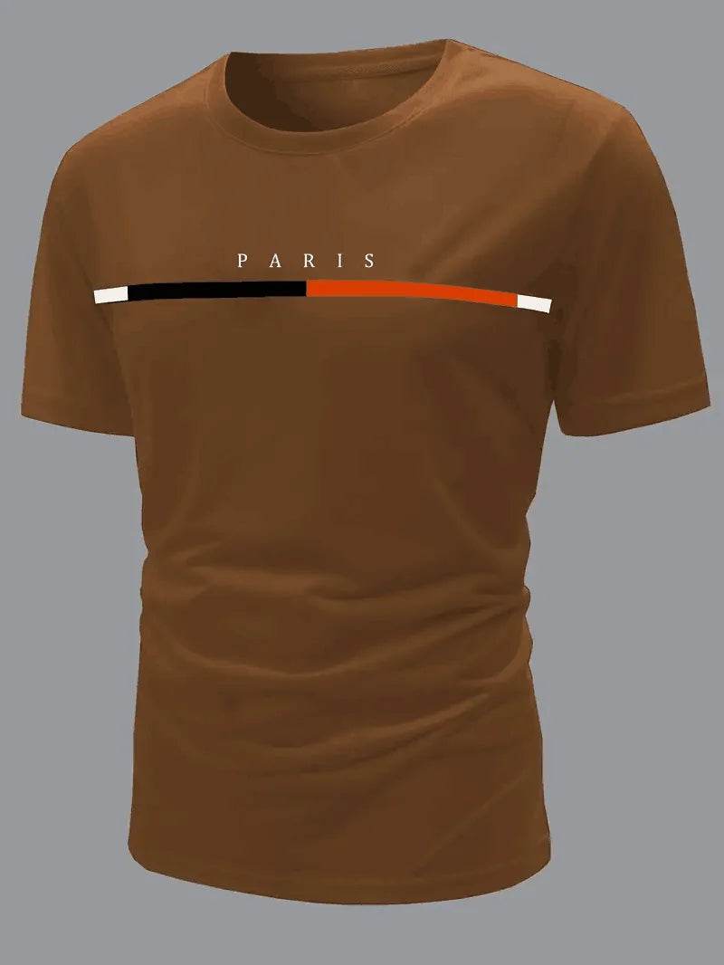 Men's Paris Pattern T-Shirt - Breathable Summer Casual Wear - Buy Center US