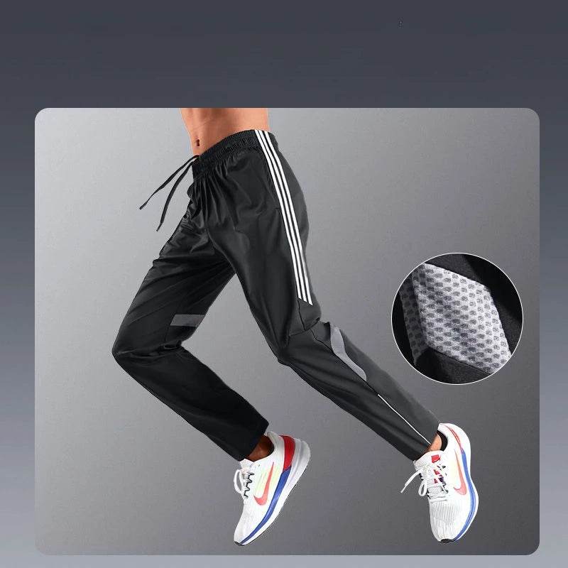 Men's Lightweight Athletic Sweatpants - Quick-Dry, Breathable Nylon Trousers - Buy Center US