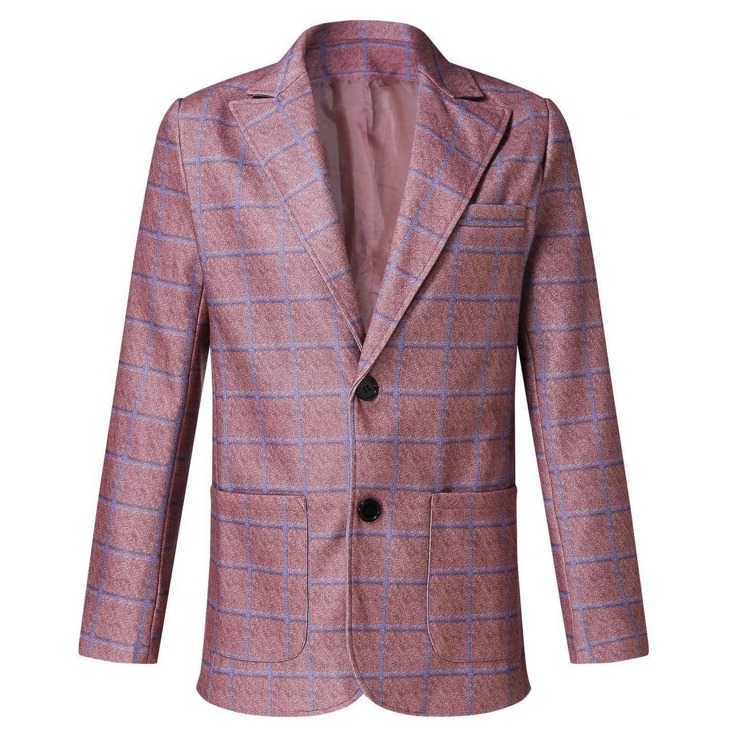 2024 New Men’s Plaid Blazer Jacket - Slim Fit, Long Sleeve Formal Coat - Buy Center US