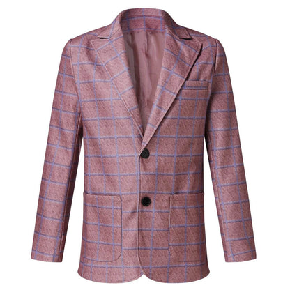 2024 New Men’s Plaid Blazer Jacket - Slim Fit, Long Sleeve Formal Coat - Buy Center US