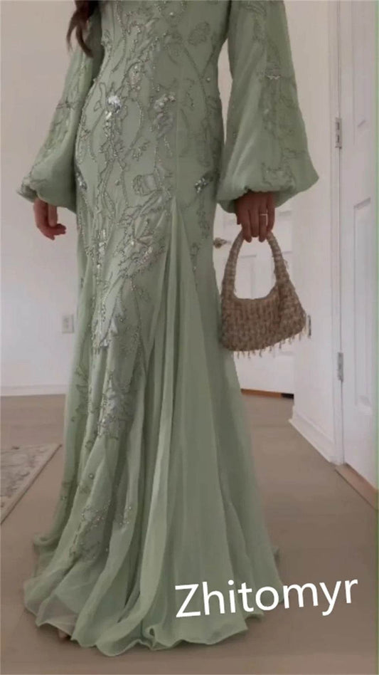 Customized A-Line Evening Dress - Exquisite Chiffon Gown for Formal Occasions - Buy Center US