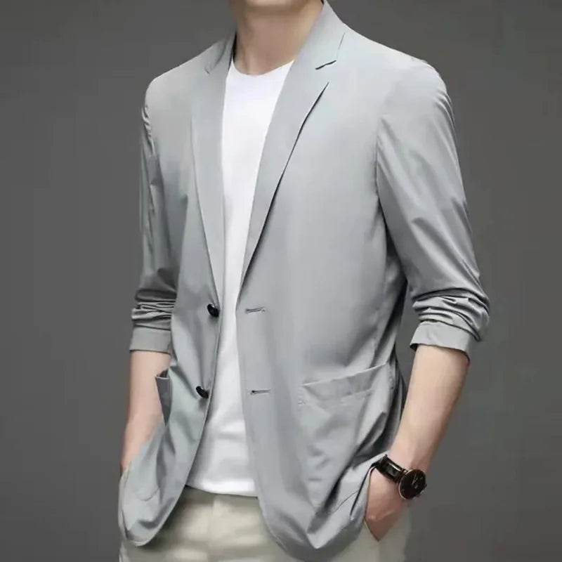 Men's Sunwear Casual Suit - Breathable Ice Silk Blazer for Spring - Buy Center US