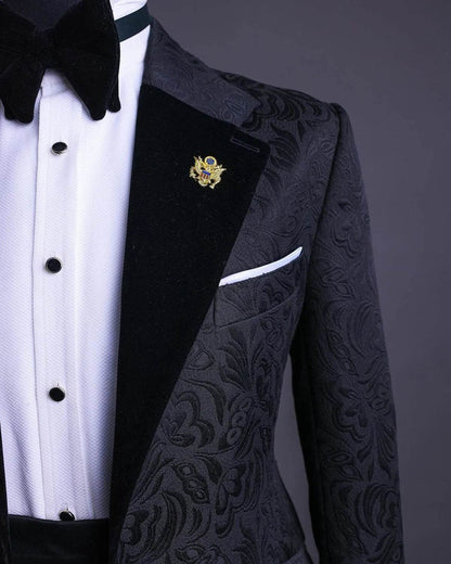 Luxury Jacquard Men's Suit - Slim Fit Blazer & Pants for Weddings - Buy Center US