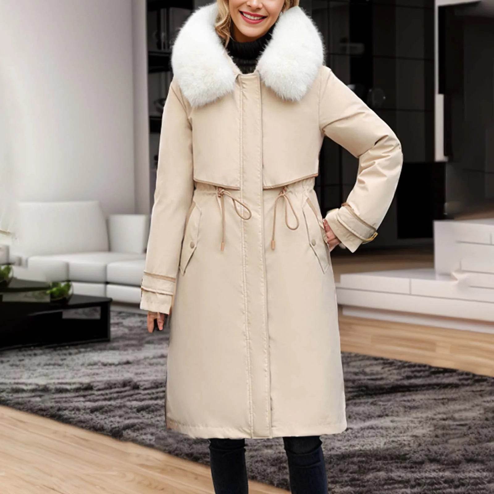 Women's Winter Coat Parka - Detachable Hood, Thickened Warm Design - Buy Center US
