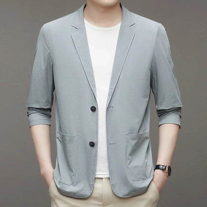 Men's Sunwear Casual Suit - Breathable Ice Silk Blazer for Spring - Buy Center US