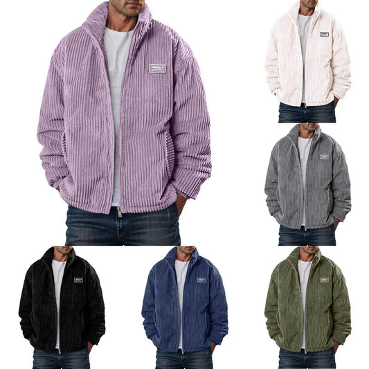 Men's Corduroy Winter Down Coat - Warm Quilted Jacket for Outdoor Style - Buy Center US