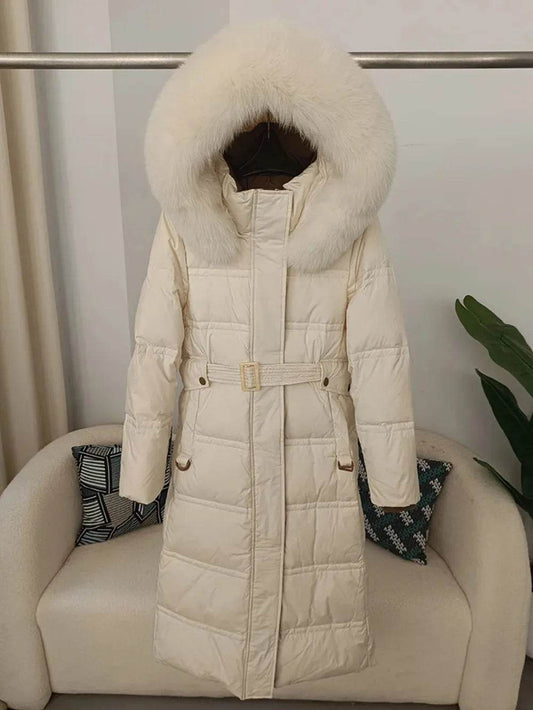 Women's Real Raccoon Fur Jacket - Thick Warm Duck Down Coat - Buy Center US