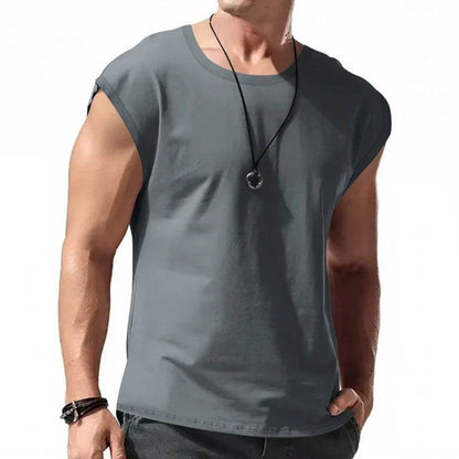 Men's Summer Sleeveless T-Shirt - Casual Sports Loose Fit Vest - Buy Center US