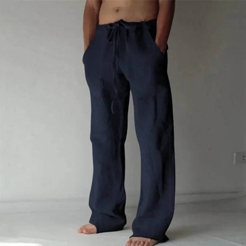 2024 Men's Loose Cotton Linen Wide Leg Pants - Casual Sportswear M-4XL - Buy Center US