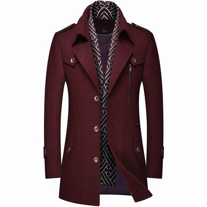 FAVOCENT Men's Woolen Coat - Thicken Mid-Length Trench for Autumn - Buy Center US