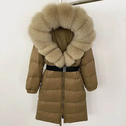 Women's Thick Warm Winter Jacket - 90% Duck Down & Fox Fur Collar - Buy Center US