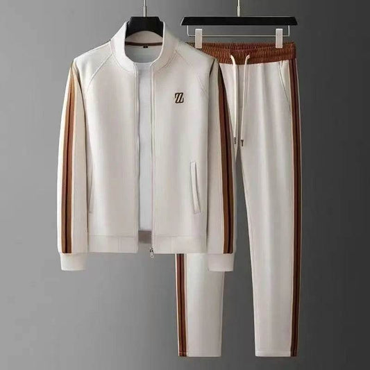 Men's Embroidered Sports Jacket & Pants Set - Casual Spring & Autumn Style - Buy Center US