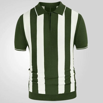 DOUYIFGGG Men's Luxury Knitted Polo Shirt - Casual Zipper Lapel Style - Buy Center US