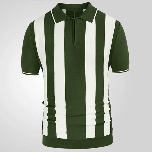 DOUYIFGGG Men's Luxury Knitted Polo Shirt - Casual Zipper Lapel Style - Buy Center US