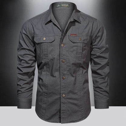 2024 Spring Cotton Cargo Shirt for Men - Multi-Pocket, Casual Style - Buy Center US