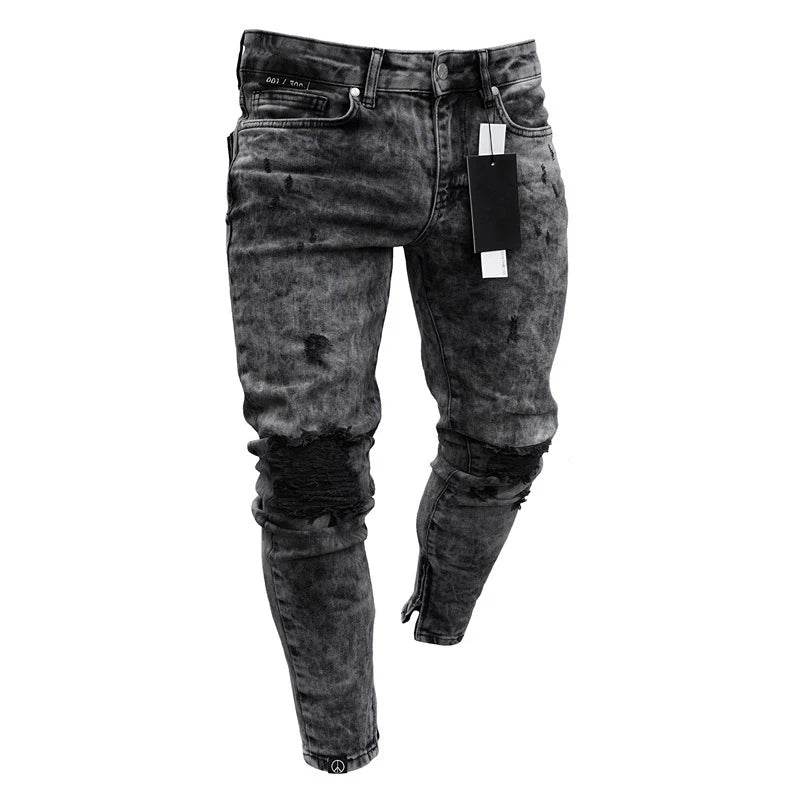 ZHANLINWU Men's Casual Ripped Jeans - Hip Hop Distressed Denim - Buy Center US