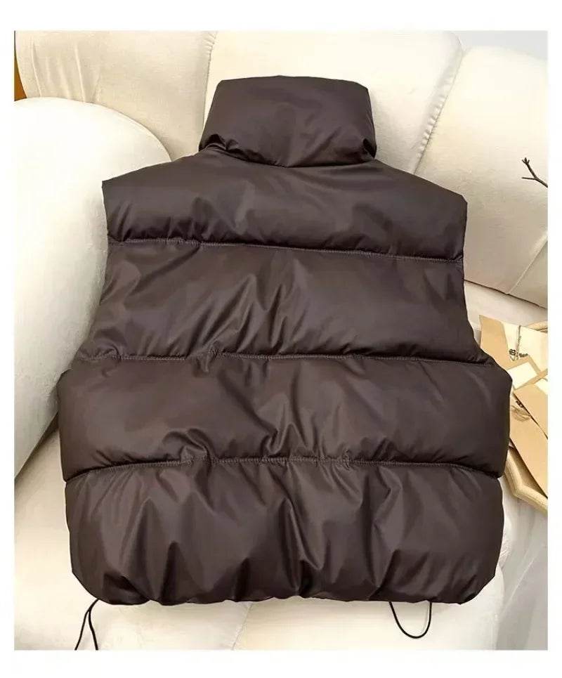 2024 Autumn Winter Women's Sleeveless Down Vest - Casual Cotton Puffer - Buy Center US