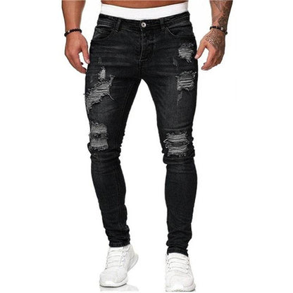 ZHANLINWU Men's Ripped Skinny Jeans - Vintage Wash Casual Denim - Buy Center US