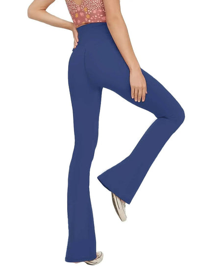 Women's High Waist Flared Yoga Pants - Tummy Control, Ankle Length - Buy Center US