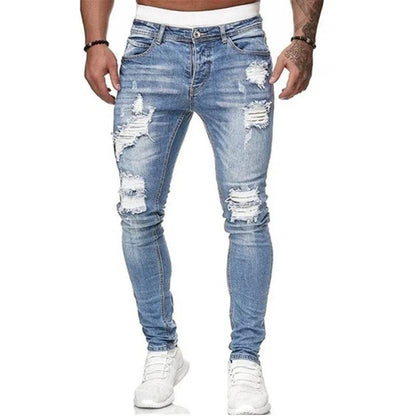 ZHANLINWU Men's Ripped Skinny Jeans - Vintage Wash Casual Denim - Buy Center US