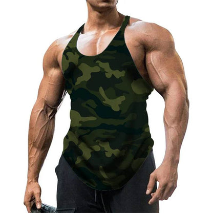 Summer Men's Y Back Gym Stringer Tank Top - Cotton Workout Vest - Buy Center US