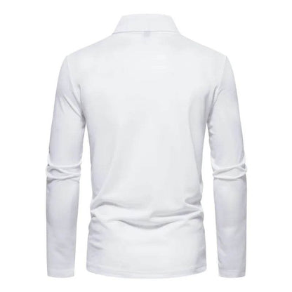 Autumn Solid Stripe Design Polo Shirt for Men - Long Sleeve Casual Wear - Buy Center US