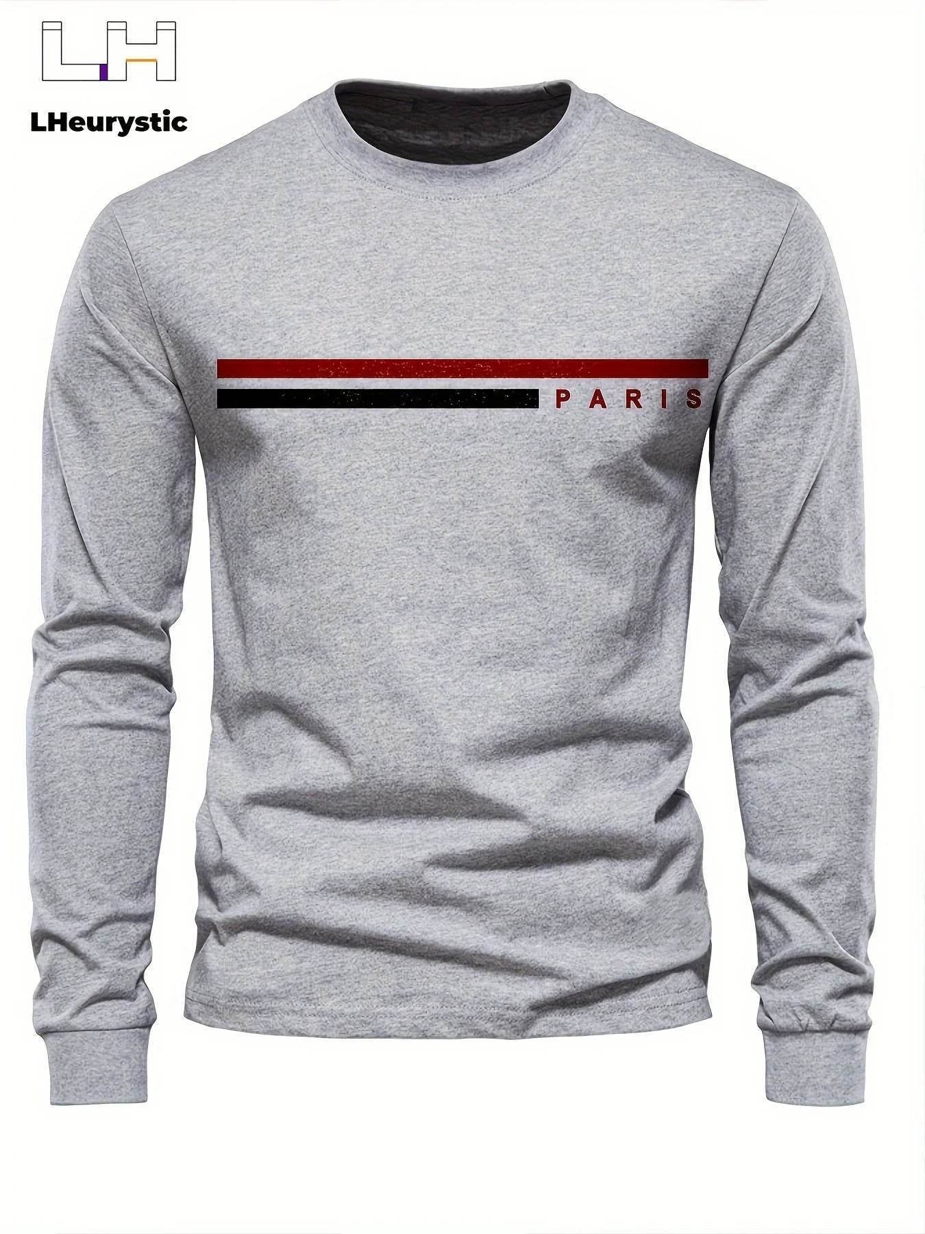 GUILAN Men's Casual Cotton T-Shirt - Paris Print, Comfortable & Breathable - Buy Center US