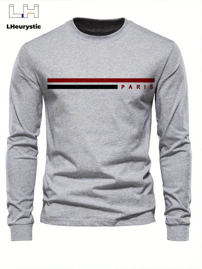 GUILAN Men's Casual Cotton T-Shirt - Paris Print, Comfortable & Breathable - Buy Center US