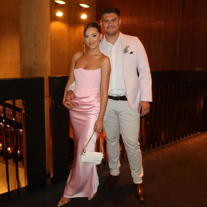 Elegant Pink Strapless Maxi Dress for Women - Perfect Party Dress - Buy Center US