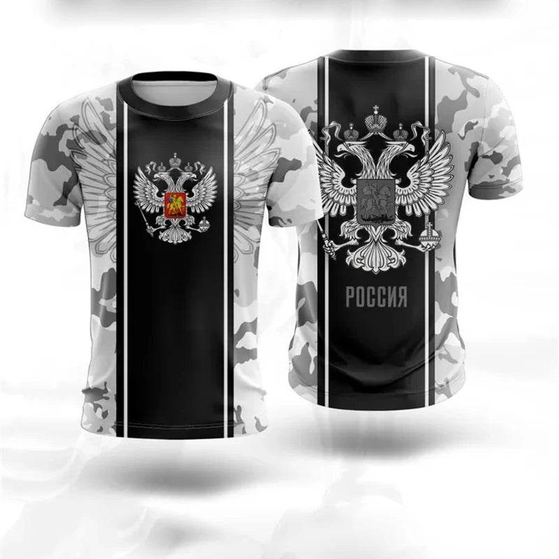 Russian Coat of Arms T-Shirt - Camouflage Casual Tee for Men & Women - Buy Center US