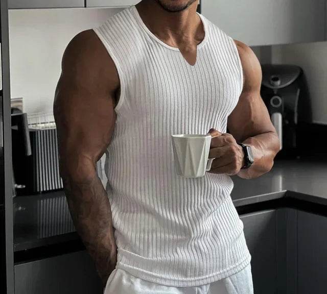 RUASPV Men's V-Neck Gym Tank Top - Cool Summer Fitness Sleeveless Vest - Buy Center US