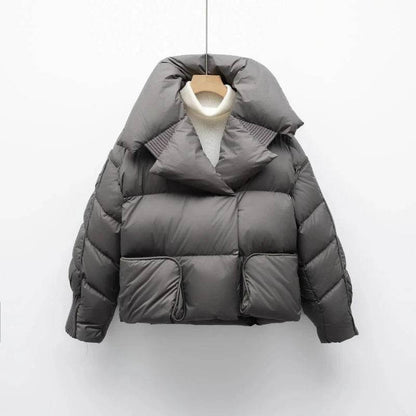 Women's White Duck Down Jacket - Warm Parkas with Removable Sleeves - Buy Center US