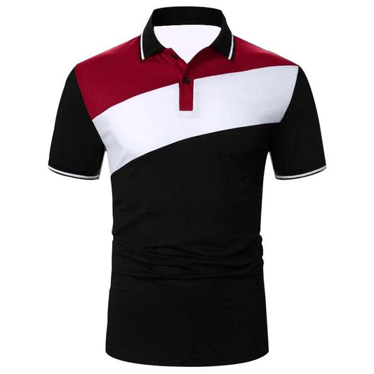 Men's Casual Golf Stripe Polo Shirt - Breathable Short-Sleeved Fashion Top - Buy Center US