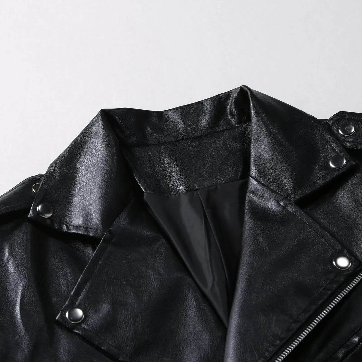 WHooHoo Mens' PU Leather Jacket - Stylish Slim-Fit Punk Motorcycle Coat - Buy Center US