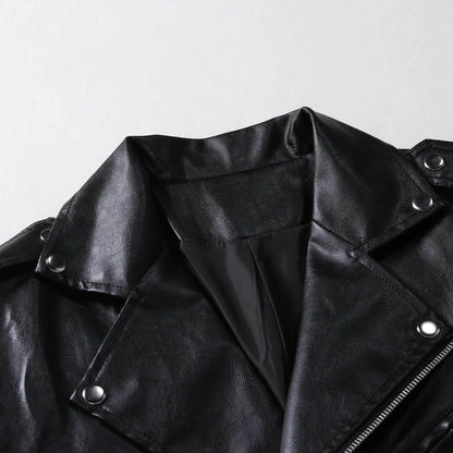 WHooHoo Mens' PU Leather Jacket - Stylish Slim-Fit Punk Motorcycle Coat - Buy Center US