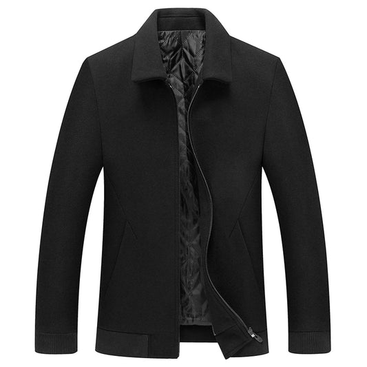 Men's Windbreaker Jacket - Casual Slim Fit Woolen Coat for Autumn - Buy Center US