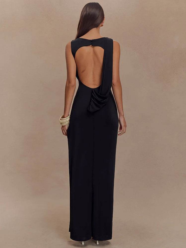 Mozision Women’s Backless Maxi Dress - Elegant Thigh High Split - Buy Center US