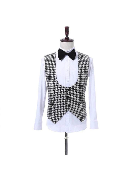 Yaflonjaa Men's Houndstooth Suit - One Button Shawl Lapel Jacket & Pants - Buy Center US